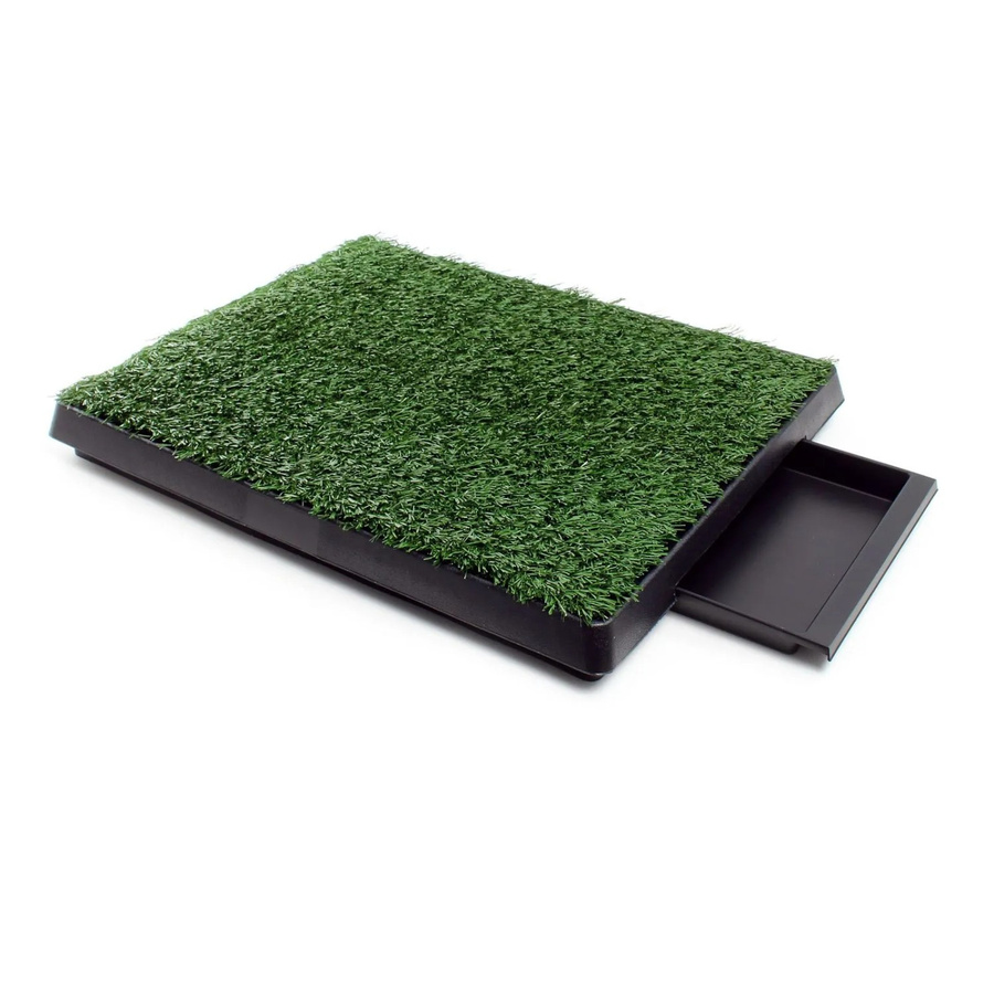 Fudajo Hundetoilette mit Kunstrasen in Grün-Schwarz, B/T: 63 x 51 cm - Bild 2