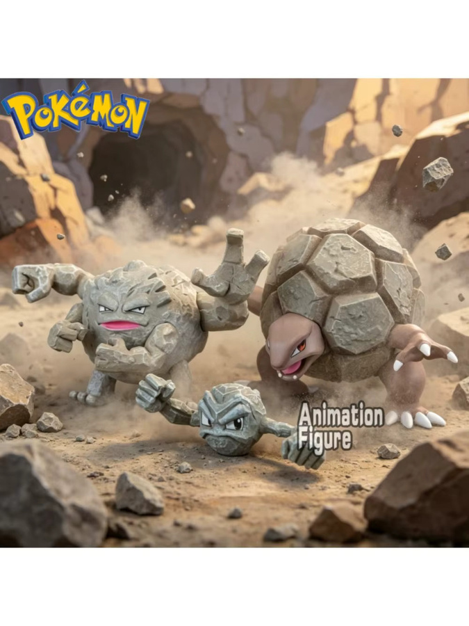 Bandai Pokémon Geodude Evolutionäre Kombination, Actionfiguren, Einzelfigur, Grau, Kunststoff - Bild 2