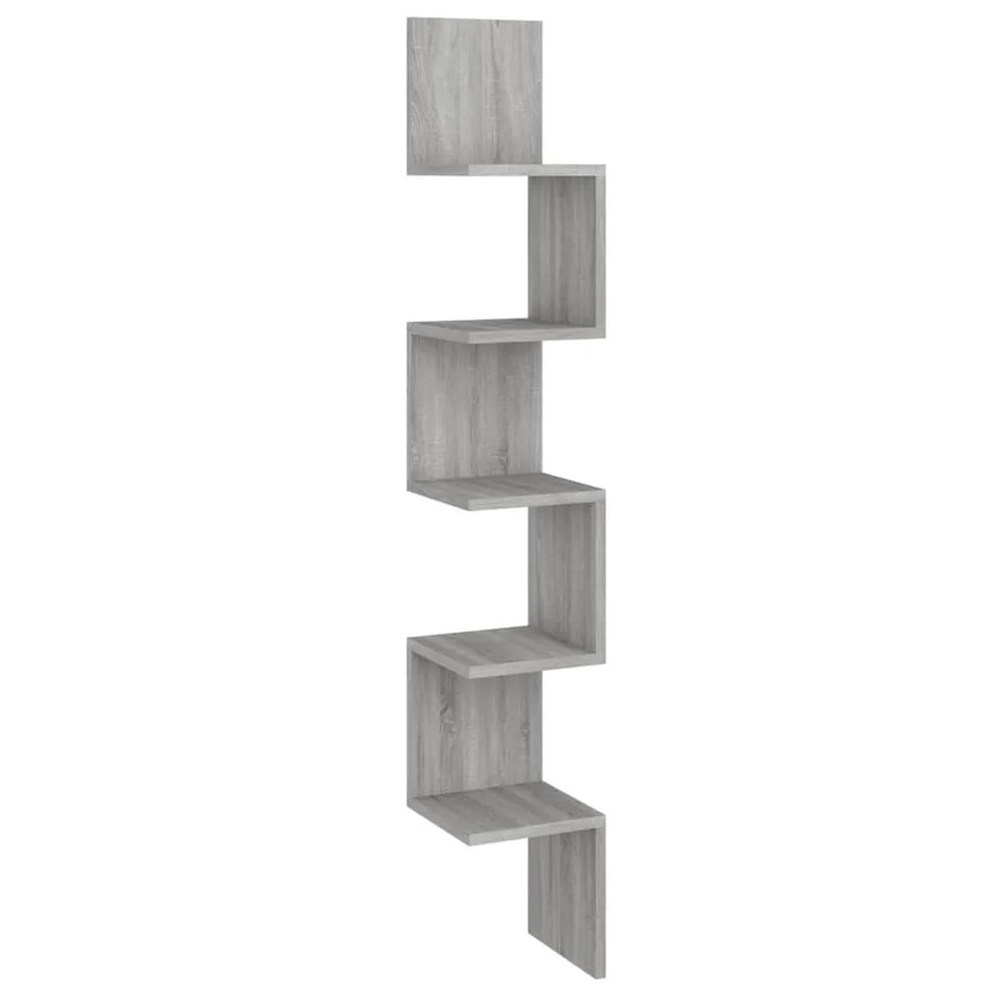 vidaXL Wand-Eckregal Grau Sonoma aus Holzwerkstoff B/T/H: 20 x 20 x 127,5 cm - Bild 2