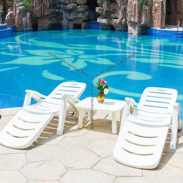 OAKCIA Kunststoff-Liegestuhl JT40 als klappbare Strandliege für Outdoor, Pool und Garten - Bild 1