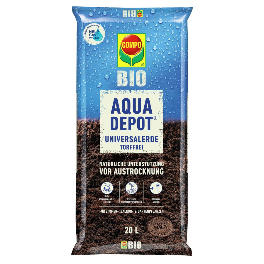 Compo Aqua Depot Universalerde torffrei für Zierpflanzen, Gemüse, Obst und Kräuter, 20 l - Bild 2