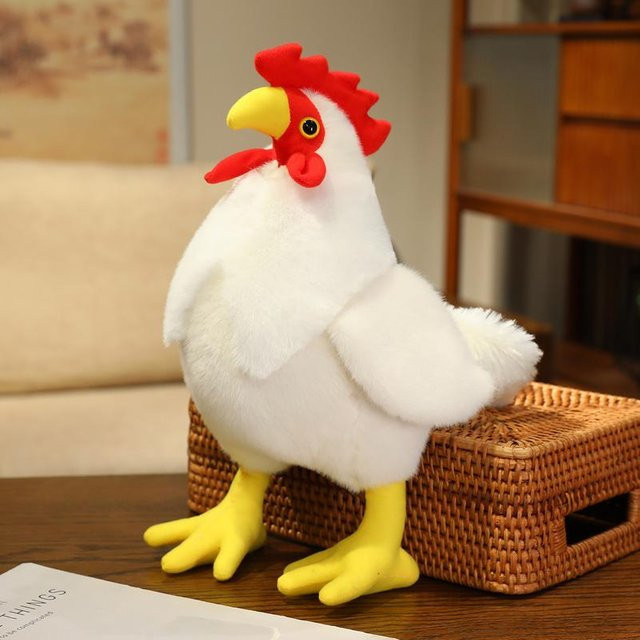Yiran toy Simulations-Hahnküken-Puppe, Plüschtier, Schwarz, Weiß, 35cm - Bild 1