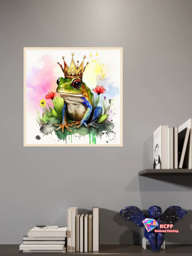 Potdemiel Diamond Painting Set mit lustigen Fröschen in Multicolor, Rundes Mosaik-Stickerei-Kit mit Resin-Steinen - Bild 2