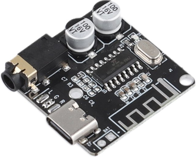 ALLOET Kabelloses Stereo-Musikmodul Bluetooth 5.0 mit Typ-C Anschluss und MP3-Dekodierung in Schwarz für DIY-Projekte - Bild 1