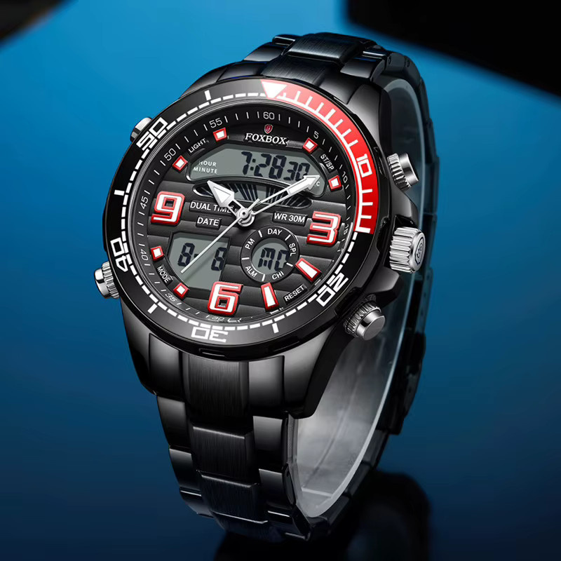 LIGE Armbanduhr, Quarz, Edelstahl, Schwarz, Herren - Bild 2
