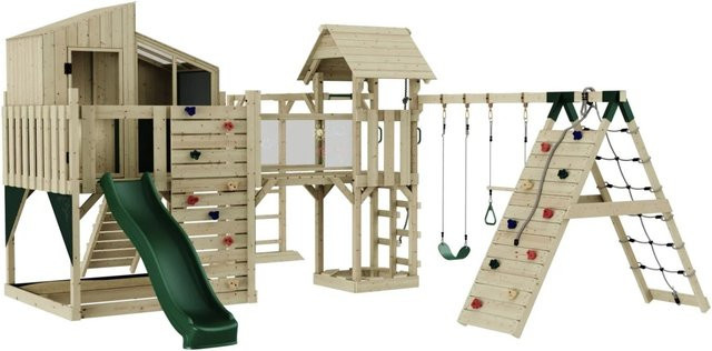 OutdoorToys Spielturm Gustav mit Trapezschaukel in Dunkelgrün - Bild 1