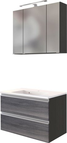 HELD MÖBEL Waschtisch-Set AREZZO in Grau und Weiß, 5-teilig, modern und wandmontiert - Bild 1