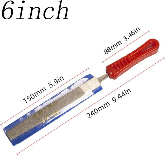 Diamant-Flachfeile 150 Körnung in Rot und Grau - Bild 1