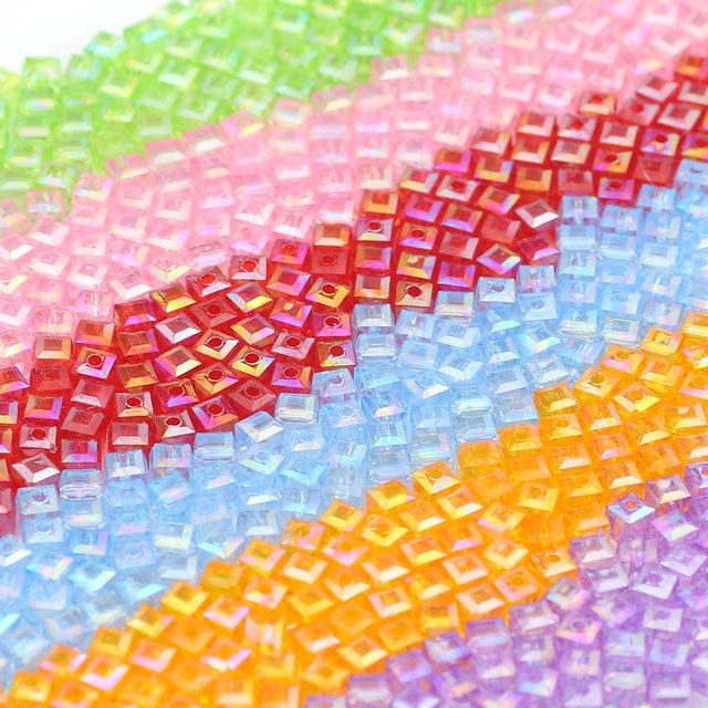 Perlen Acrylwürfel, mehrfarbig, Unisex - Bild 1