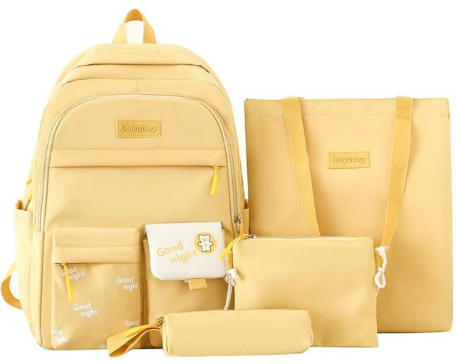 Vierteiliges Schultaschen-Set von Yiran bag im koreanischen Design für Grund- und Sekundarschüler, Rucksack mit großem Fassungsvermögen aus Nylon - Bild 1