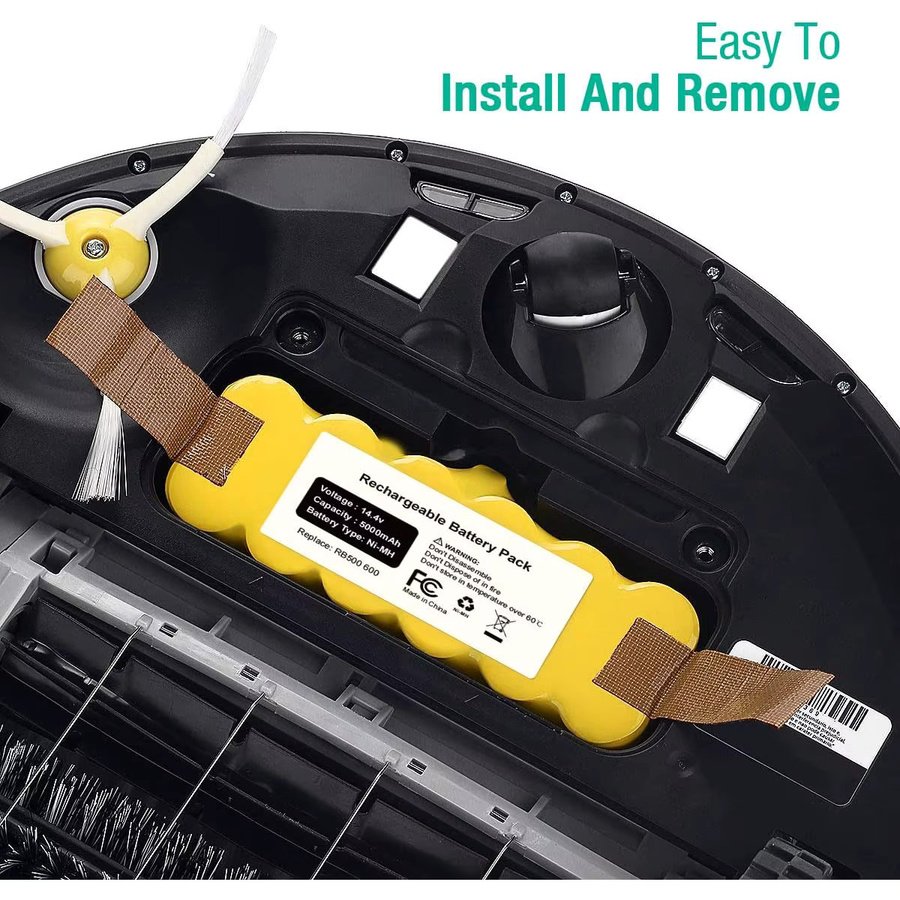 Ersatz Akku 14,4V 12,8Ah NI-Mh für iRobot Roomba 500 600 700 800 Serie in Gelb - Bild 4