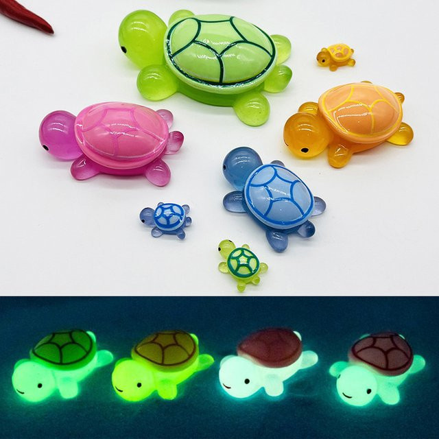 Leuchtende Mini-Schildkröten von JETTING in Rot als dekorative Miniaturfiguren für deine Mikrolandschaft und Heimdekoration - Bild 1