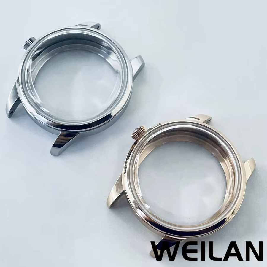 ANGLANG Uhrengehäuse Edelstahl, Bicolor, Silber, Roségold, Damen, 33 mm - Bild 1