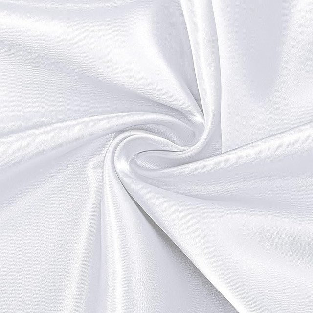 Satin Stoff Meterware von YT Daily Necessities in Weiß, glänzend und weich für DIY-Projekte, Vorhänge oder Polsterfutter, Breite: 145 cm - Bild 1