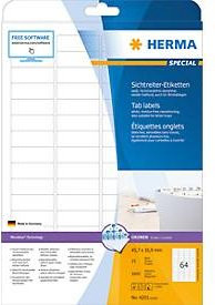 Herma Sichtreiter-Etiketten Nr. 4201 Universal, Weiß, A4, 25 Bogen mit 1600 Etiketten - Bild 1