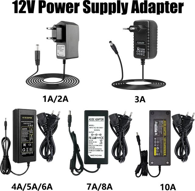 AEVYVKV Netzteiladapter AC 220V auf DC 12V in Schwarz - Bild 1