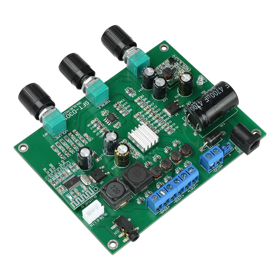 Bluetooth 5.4 Verstärkerplatine Digitales 2.1-Kanal Audio-Leistungsverstärkermodul mit Subwoofer in Grün (15 W + 15 W + 30 W) - Bild 2