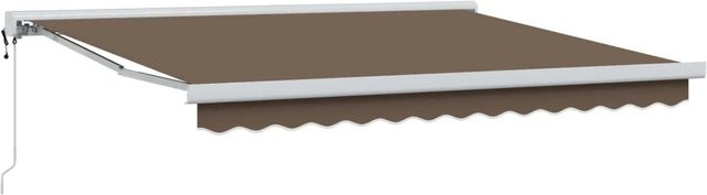 vidaXL Ausziehbare Markise in Taupe aus Polyester und Metall, B: 350 cm, T: 250 cm - Bild 1