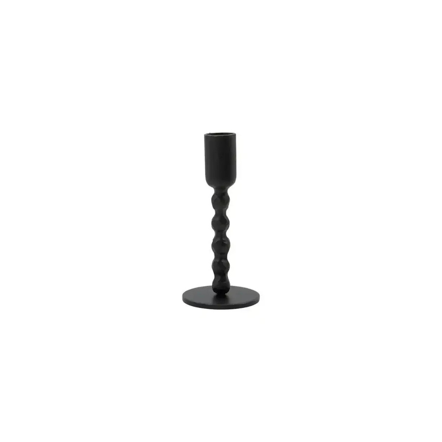 House Doctor Kerzenhalter Mala in Schwarz aus Eisen für Stabkerzen, Höhe: 13,5 cm, Breite: 6,5 cm, Tiefe: 6,5 cm - Bild 1