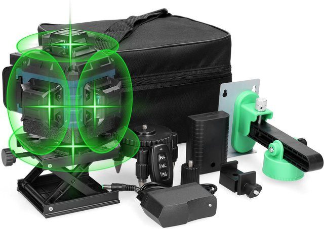 Aimo Multifunktionale 16-Linien-Laserwaage mit 3 Grad Neigung, selbstnivellierend, bunt, inklusive wiederaufladbarer Lithium-Batterie - Bild 1