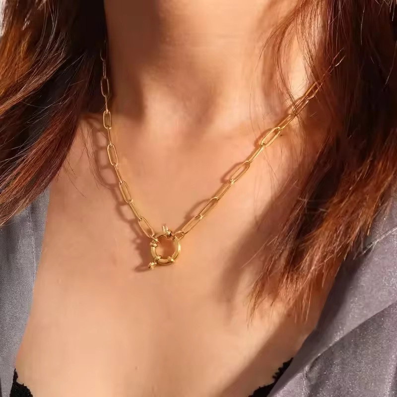LUXUKISSKIDS Halskette, Seemannsknoten, Paperclip-Gliederkette, Edelstahl, goldfarben, Damen - Bild 4