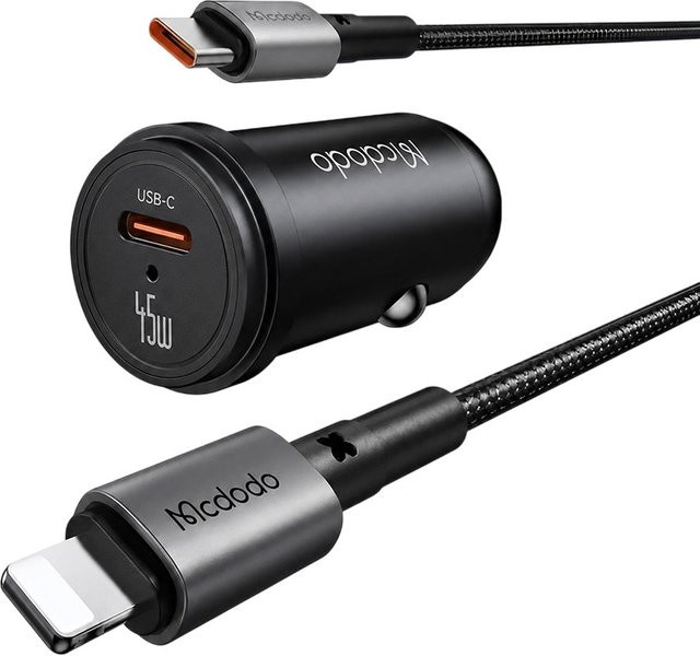 Mcdodo Auto-Ladegerät CC-7495 mit USB-C-Kabel, 45W, 3A, Schwarz - Bild 1