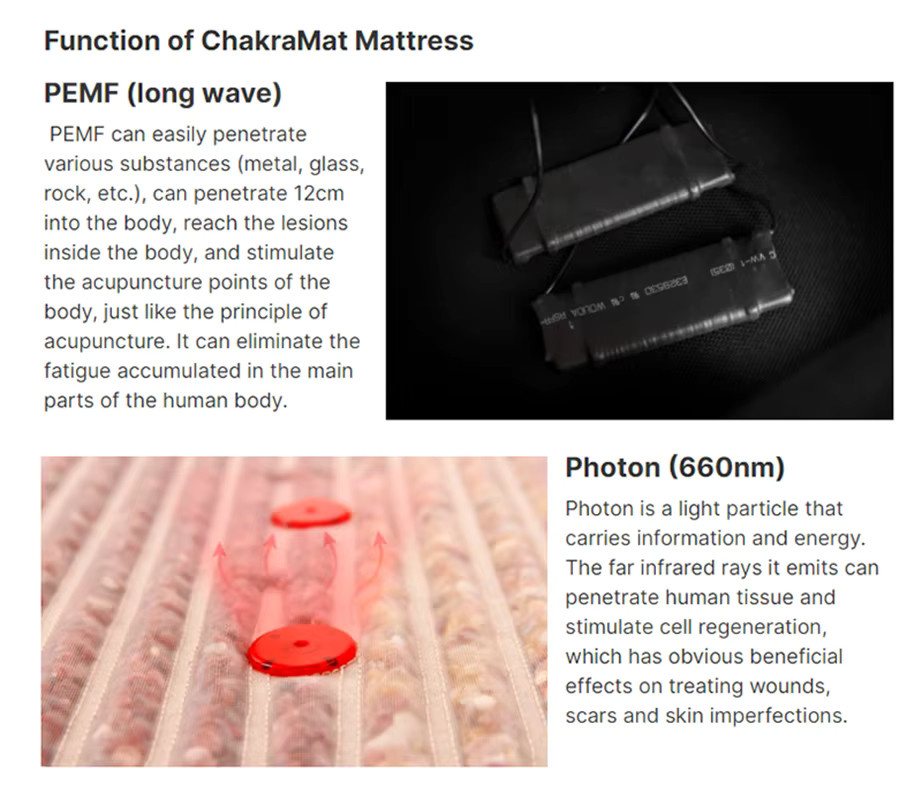 Photon Energy Crystal Pad Pulse Wheel Infrarot Deep Heat Massage Matratze mit PEMF, Negativen Ionen und Magnetfeld zur Schmerzlinderung - Bild 3