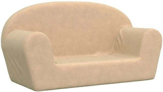 vidaXL Kindersofa 2-Sitzer aus weichem Plüsch in Beige - Bild 1