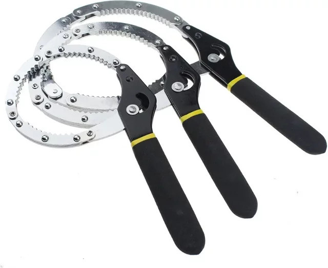 TOTNEND Ölfilter-Schlüssel und Riemen-Abzieher Set aus Stahl in Silber, Maße: 55-3101-100/75/75-95/95mm - Bild 1