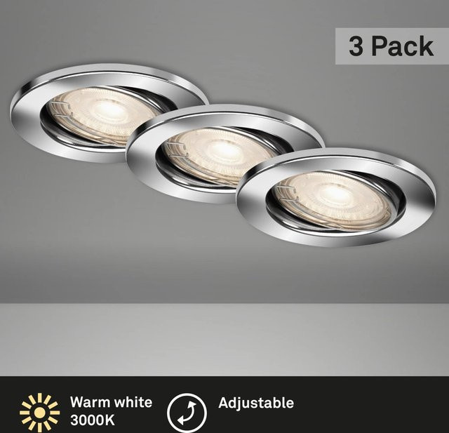 Briloner LED-Einbaustrahler rund in Chrom mit warmweißem Licht und GU10 Fassung - Bild 1