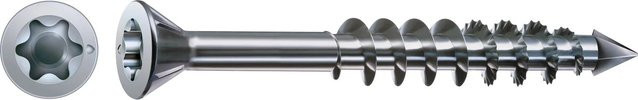 Spax Senkkopf Universalschraube für Holz mit Torx-Antrieb, Farbe Silber, 125 Stück, Durchmesser: 4 mm, Länge: 40 mm - Bild 1
