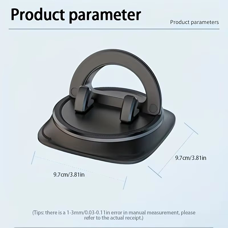 XMSJ Autotelefonhalter für das Armaturenbrett mit 360 Grad Rotation und Silikon-Anti-Rutsch-Pad in Schwarz - Bild 2