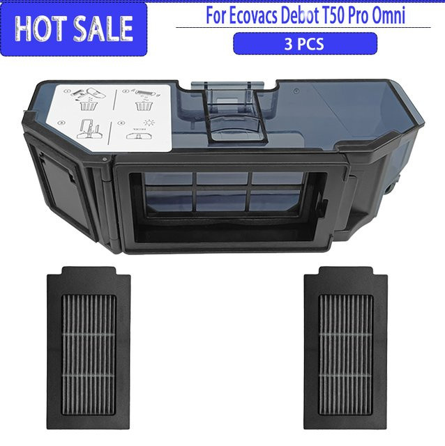 Ecovacs Deebot T50 Pro Omni HEPA-Filter Staubbox Zubehör Kit in Schwarz - Bild 1