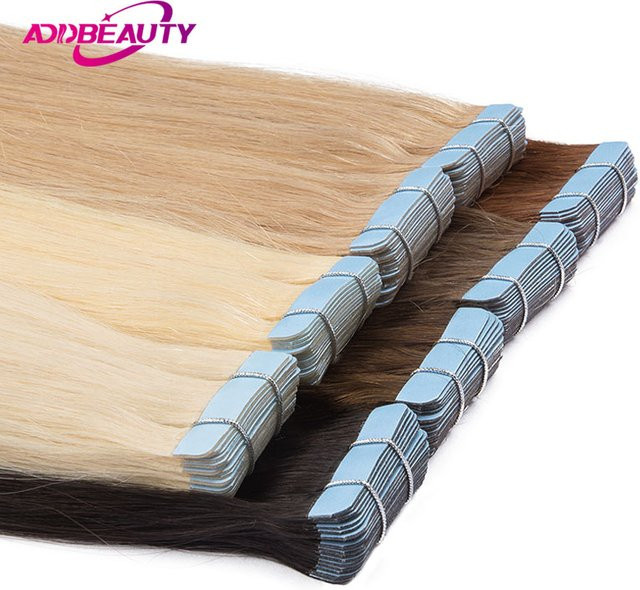 Addbeauty Tape-in-Echthaarverlängerung, Ombre-Blond 613, 20 Stück - Bild 1