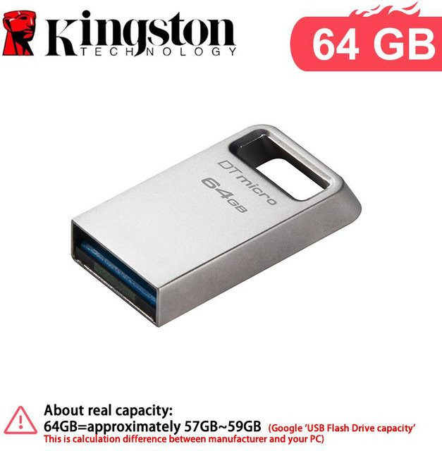 Kingston DataTraveler Micro USB-Stick 64GB Silber USB 3.2 Gen 1 mit Micro-USB und USB-A Anschluss - Bild 2