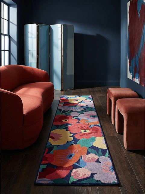 Floraler Läufer DAHLIA von Kadima Design in Bunt im Retro-Stil, Breite: 80 cm, Länge: 300 cm - Bild 1