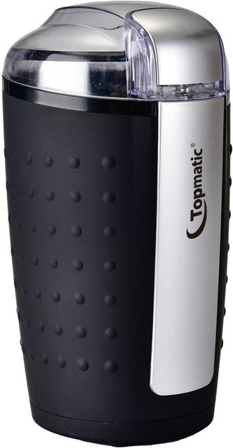 Topmatic Kaffeemühle CG-250 in Schwarz und Silber mit transparentem Gehäuse - Bild 1
