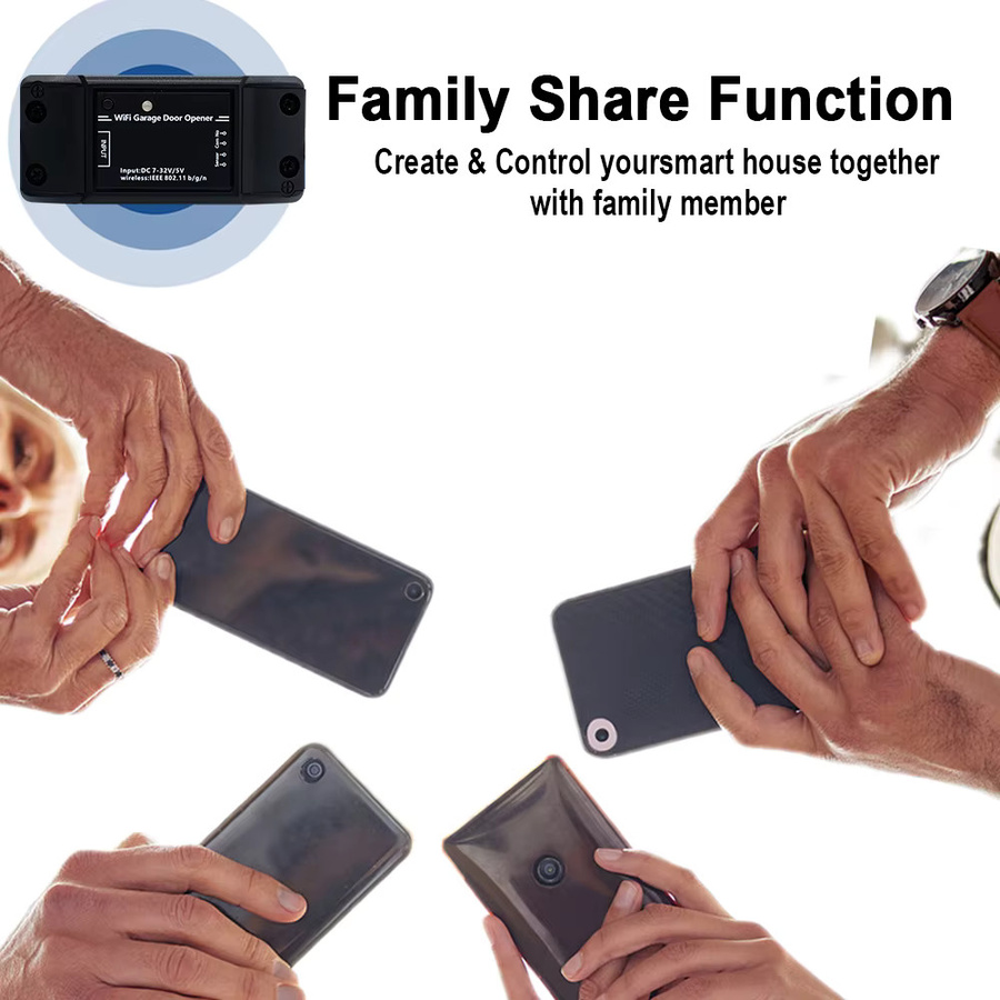 Tuya WiFi Smart Garage Türöffner Controller Modul in Schwarz zur Steuerung über die Smart Life App mit Unterstützung für Alexa und Google Home - Bild 5