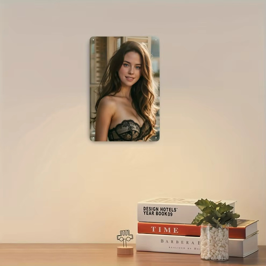 HELLOYOUNG Vintage Metall Wandkunst Retro Wandbild in Weiß für Wohnzimmer Schlafzimmer Bar und Café - Bild 2