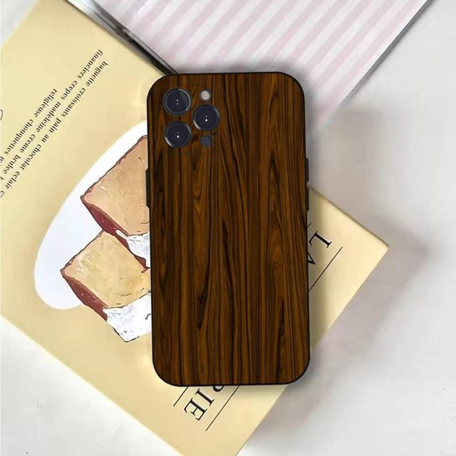 Natürliche Holz Handyhülle für Apple iPhone in Schwarz und Braun - Bild 1