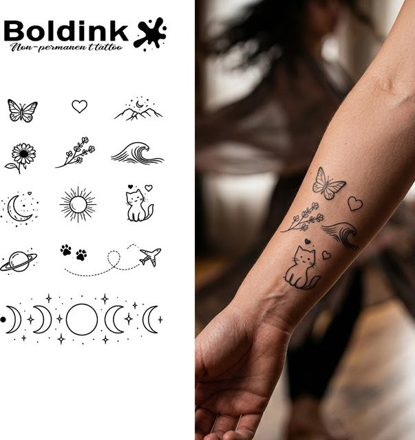 BOLDINK Line Tattoo-Aufkleber, Unisex - Bild 1