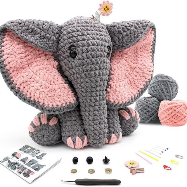 Elefanten-Paket, Häkel-Strickset, Tiere, Plüsch / Textil - Bild 1