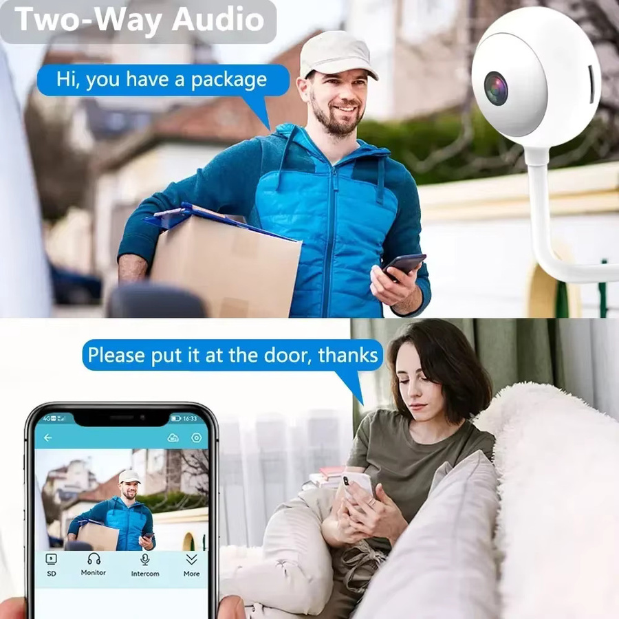 Tuya WiFi Smart Glühbirnen Kamera 2K 5MP Mini IP Sicherheitssensoren mit Farb-Nachtsicht in Weiß - Bild 6