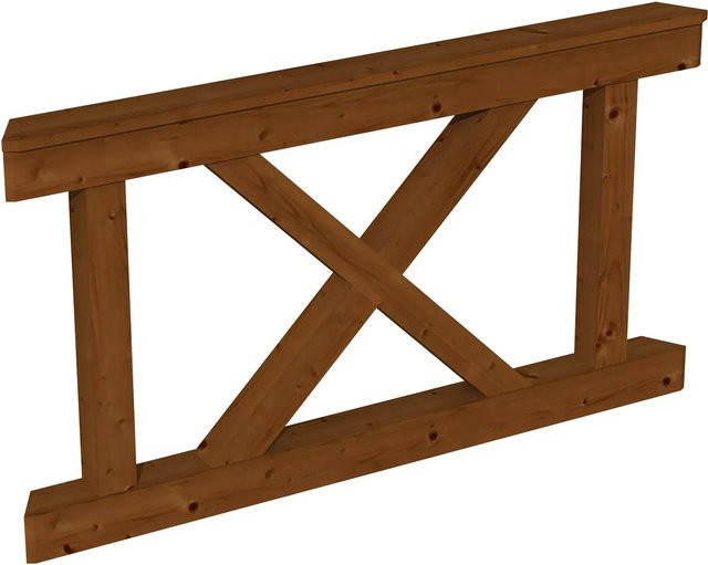 Skan Holz Brüstung Andreaskreuz aus Fichte in Nussbaum, B: 150 cm, H: 84 cm - Bild 1