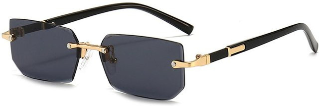 YM01-FASHION Sonnenbrille, randlos, rechteckig, Metall, Unisex, schwarz - Bild 1
