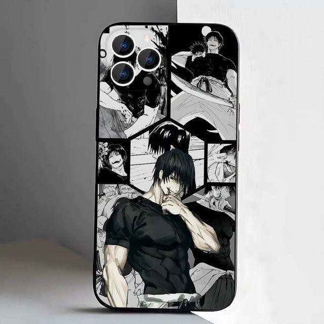 Toji Fushiguro Jujutsu Kaisen Handyhülle für Apple iPhone in Schwarz, weiche Schutzhülle - Bild 1