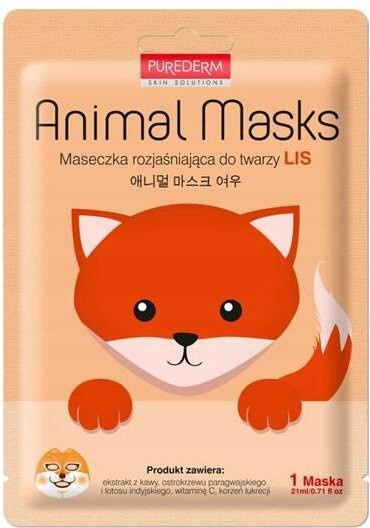 Purederm Animal Mask Gesichtsmaske mit Vitamin C, 21 ml - Bild 1