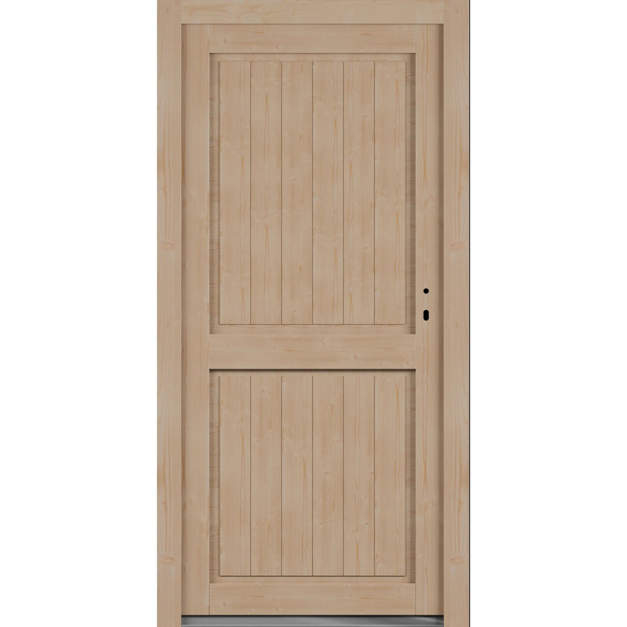 Roro Nebeneingangstür OHE 1003 Fichte mit 5 Glasfeldern, Farbe Beige/Braun, B: 98 cm, H: 198 cm, DIN Rechts - Bild 2