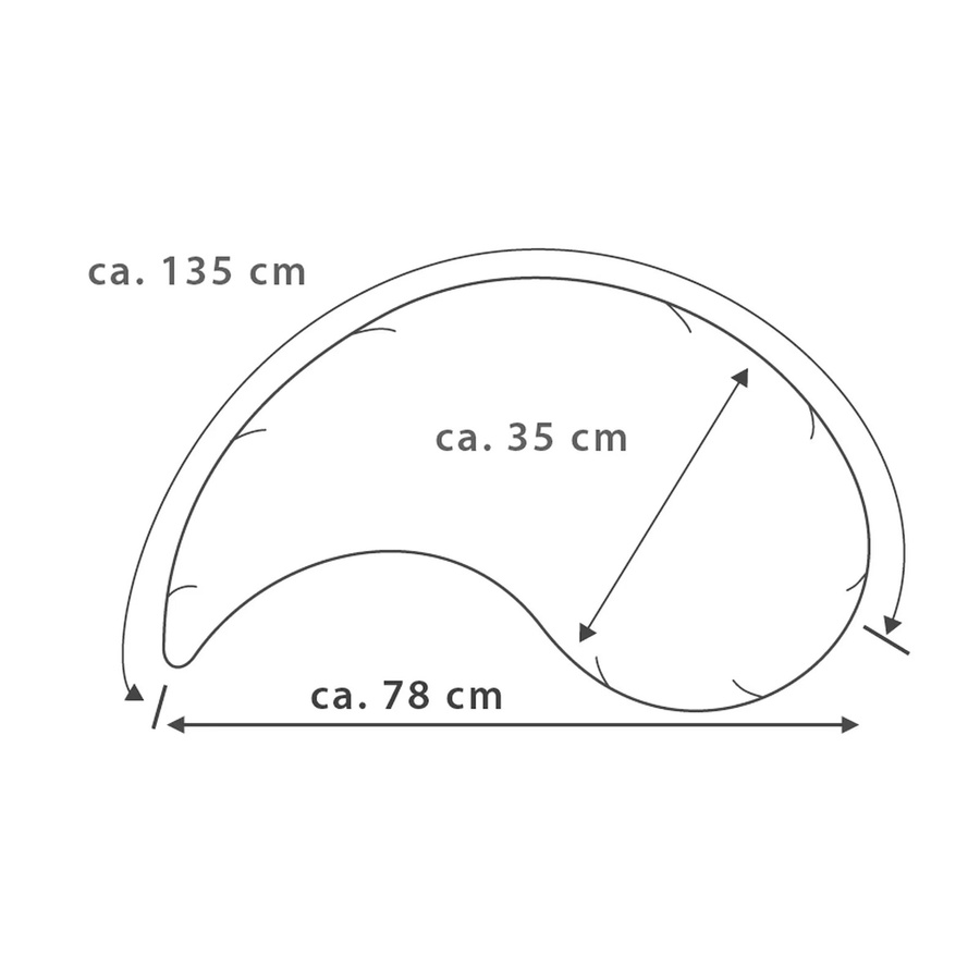 Theraline Yinnie Stillkissen in Beige mit Baumwollbezug, 135 cm - Bild 1