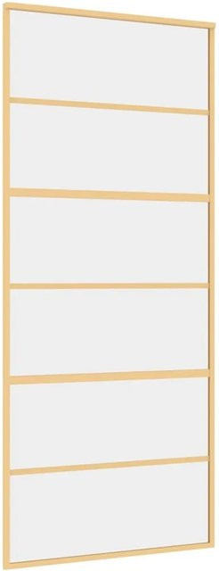 vidaXL Schiebetür in Gold aus ESG-Klarglas und Aluminium, B: 90 cm, H: 205 cm - Bild 1